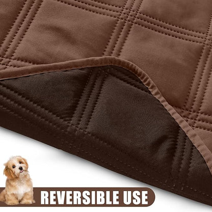 Smiry Waterproof Dog Bed Cover Blanket 68x82, Soft Reversible Pet Blanket, Washable Leakproof Cats Dogs Couch Cover for Sofa, Couch, Furniture, Brown/Chocolate