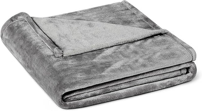 Basics Throw Blanket, Ultra-Soft Flannel Fleece Blanket, Lightweight Cozy for Couch Sofa Bedroom, Fade-Resistant Fabric, 50 x 60 Inches, Gray