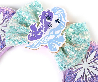 Mouse Ear Headbands,Sparkle Mouse Ears Headband for Women Girls Cartoon Princess Costume Cosplay Decoration (Elsa)