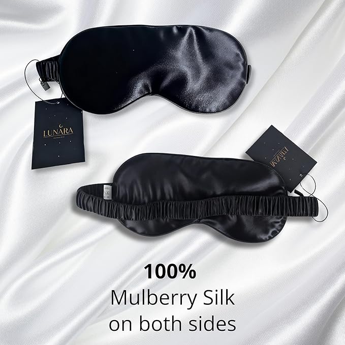 Silk Sleep Mask for Women & Men – 100% Mulberry Silk Eye Mask for Sleeping, Soft & Light Blocking for Deep, Restorative Sleep – by LUNARA