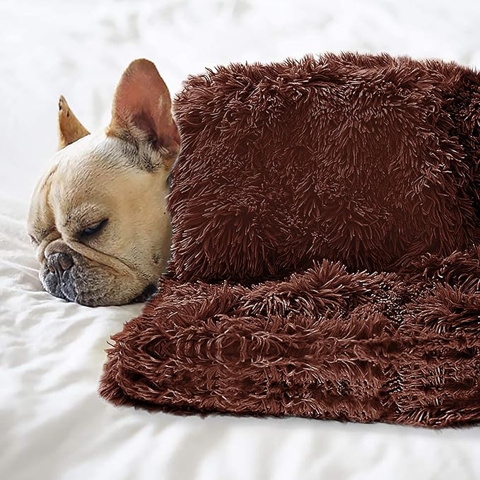 Pet Dog Bed Blankets, Fluffy Fleece Dog Throw Blankets Sleep Mat,Soft Puppy Blankets Cat Kitten, S M L XL,Fuzzy Reversible Sherpa Blanket for Bed, Couch, Sofa, Travel,Washable & Lightweight