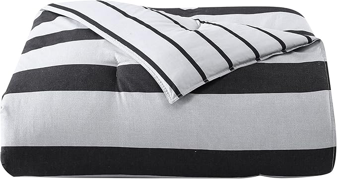 Nautica- Queen Comforter Set, Cotton Reversible Bedding Set, All Season Designer Home Décor (Lawndale Grey, Queen)