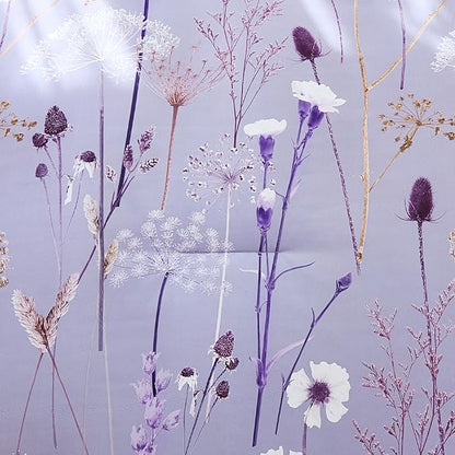 Yiran Queen Comforter Set, 7 Piece Floral Purple Bedding Set, Dandelion Botanical Bed in a Bag Queen, Soft Microfiber Complete Bedding Set with Comforter, Sheets, Pillowcases & Shams