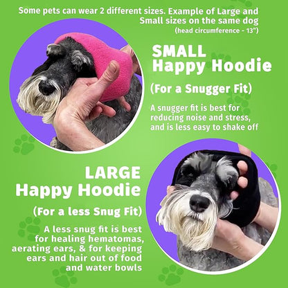 Happy Hoodie The Original Dog & Cat Calming Band - American Brand - Anxiety Relief/Noise Protection-Grooming-Thunder-Fireworks (Small, Pink) - Since 2008