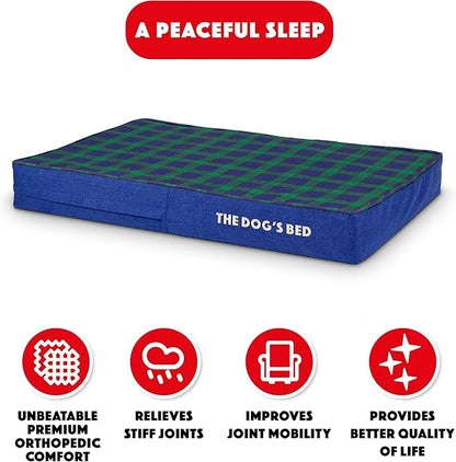 The Dog’s Bed Orthopedic Memory Foam Dog Bed Mattress, Oxford Fabric, Black Watch Tartan, M, 4 Inch