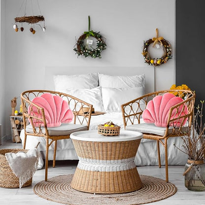 Marsui Pink 3D Throw Pillows Seashell, 18 x 13 in Inch Gift Shell Shaped Preppy Room Decor Party Mermaid Pink Room Home Decorative Soft Plush Chair Cushion Cute for Sofa Bed Living Couch