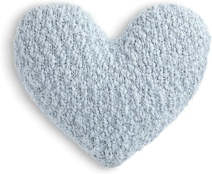 DEMDACO Soft Blue Heart Shaped 10 x 11 inch Weighted Plush Decorative Throw Giving Pillow