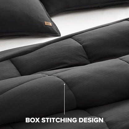 UGG Leonora Comforter Set with 2 Pillow Shams Lightweight Down Alternative Blanket Reversible Cozy Warm All Season Washable and Hypoallergenic Bedding Set, Full/Queen, Charcoal Grey