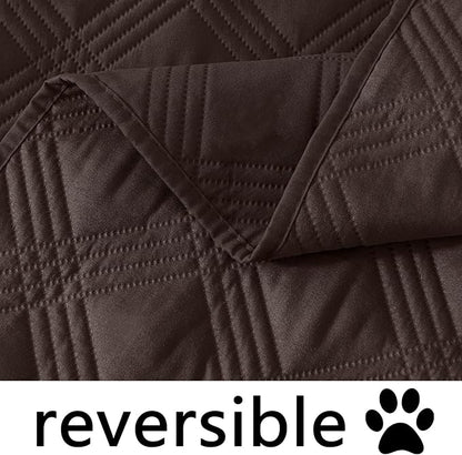 hyha Waterproof Dog Blanket, Reversible Pet Bed Blanket, Soft Sofa Couch Cover for Dogs Washable, Waterproof Pet Couch Covers for Sofa Puppy Cats Furniture Protector(52"x82", Chocolate/Chocolate)