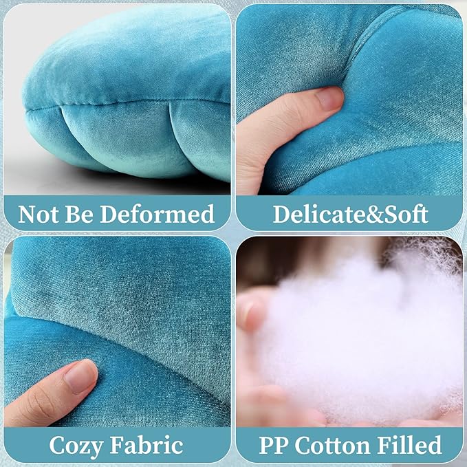 Yi-gog Seashell Pillow Sea Shaped Decorative Princess Throw Pillow 3D Velvet Soft Ocean Cute Throw Pillows for Bed Couch Chair Sofa Room 18 X 13 inch