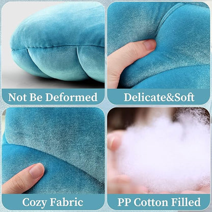 Yi-gog Seashell Pillow Sea Shaped Decorative Princess Throw Pillow 3D Velvet Soft Ocean Cute Throw Pillows for Bed Couch Chair Sofa Room 13.4 X 9.8 inch