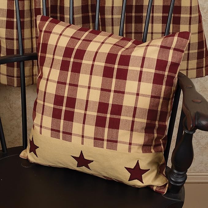 The Country House Collection Burgundy Farmhouse Star 16" Pillow