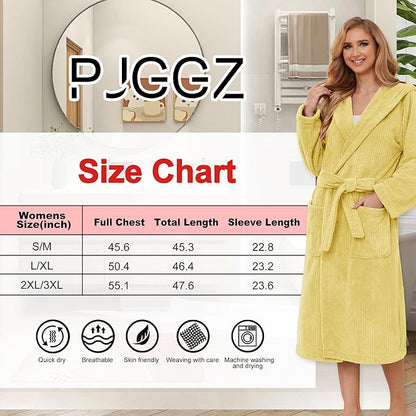 Hooded Bathrobes for Women, Soft Long Towel Robes for Women - Quick Dry yet Warm