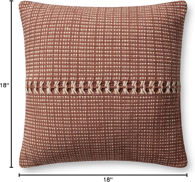 Loloi Chris Loves Julia Harvey Collection PCJ0018 Rust/Multi 18'' x 18'' Cover Only Pillow
