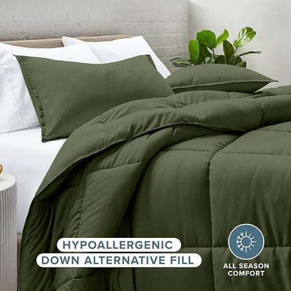 Bare Home Comforter Set - Oversized King Size - Ultra-Soft - Goose Down Alternative - Premium 1800 Series - All Season Warmth (Oversized King, Cypress)