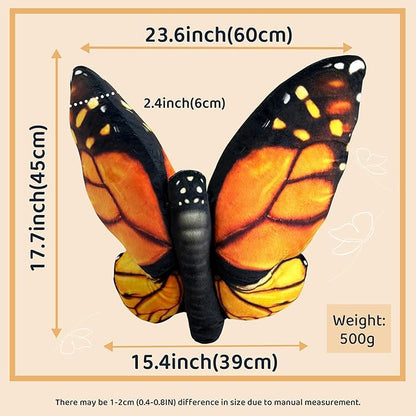 Butterfly Decorations Pillow Decorative Throw-Pillow Stuffed Animal Plush Gifts for Women Decor for Room Home Garden 24.4" x 16.5"