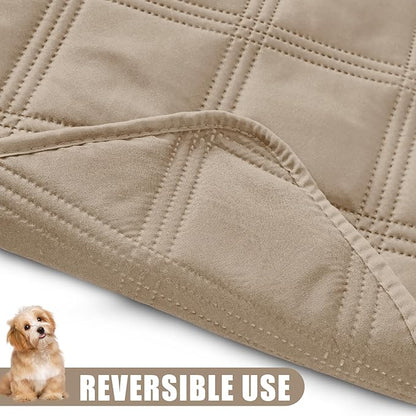 Smiry Waterproof Dog Bed Cover Blanket 40x70, Soft Reversible Pet Blanket, Washable Leakproof Cats Dogs Couch Cover for Sofa, Couch, Furniture, Taupe/Taupe