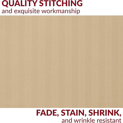Mellanni Pillow Cases - Luxury, Extra Soft, Cooling Pillow Covers - 2 PC Iconic Collection Pillowcases - Envelope Closure (Standard/Queen 20" x 30", Striped Beige)