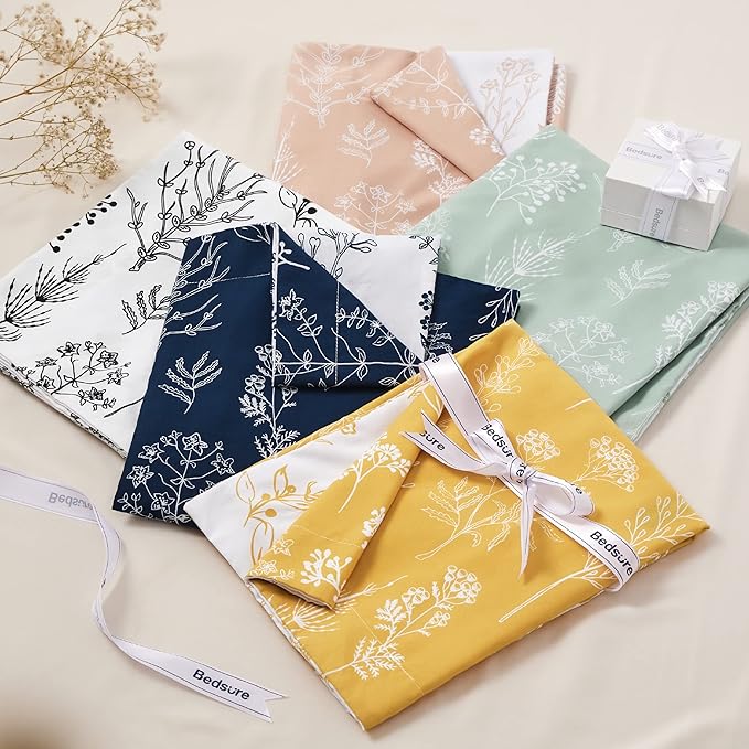 Bedsure Twin/Twin XL Comforter Set - Yellow Bed Set, 2 Pieces Cute Floral Bedding, 1 Soft Reversible Botanical Flowers Comforter and 1 Pillow Sham