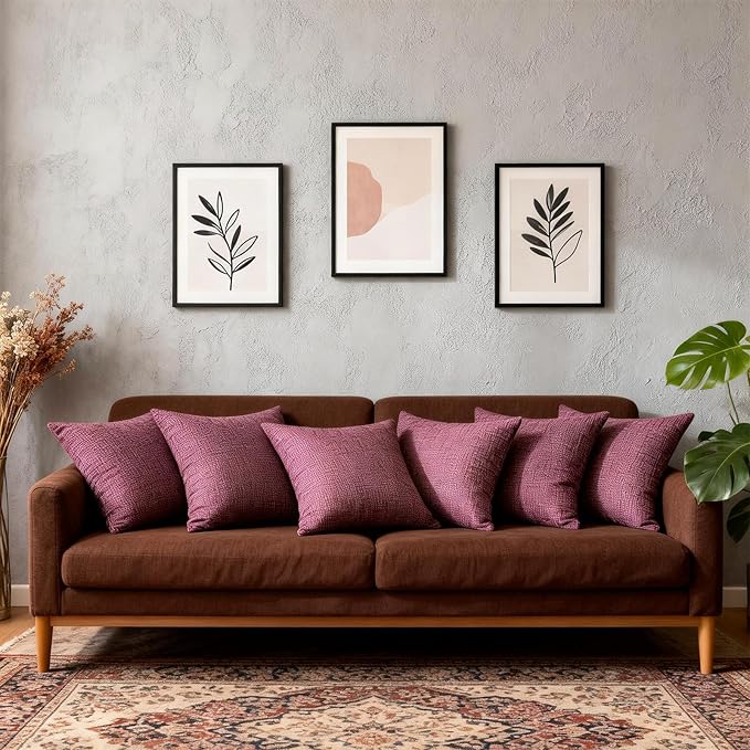 Decorative Couch Pillow Covers SofaThrow pillows with inserts included Bohemian-Style Country Cushion Cover Suitable for Beds, Sofas, Living Rooms, and Home Decor 2pack 18X18 inch.(Romantic Pink )