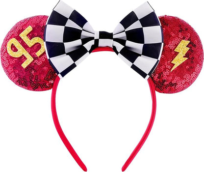 Cars Mouse Ear Headbands,Sparkle Mouse Ears Headband for Women Girls Cartoon Costume Cosplay Decoration (95)