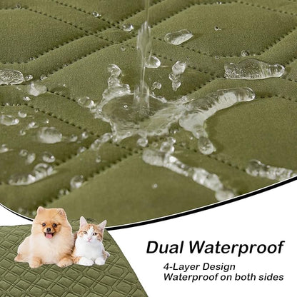 hyha Waterproof Dog Bed Blanket, Soft Pet Blankets, Waterproof Couch Cover for Dogs, Reversible Sofa Covers Washable for Furniture (40x90 Inch, Green/Navy Blue)