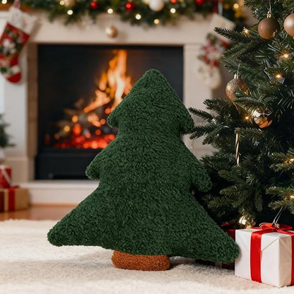 Artmag Christmas Pillows, Decorative Christmas Tree Pillow Stuffed Tree Shaped Plush Pillow for Holiday Party Sofa Living Room Decoration (15.5" x 14.5", Green)