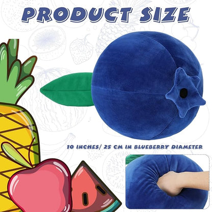 Decorative Cute Blueberry Plush Pillow Kawaii Fruit Gifts Stuff Hugging Plushies Gift Soft Novelty Pillow Cushion Seat Decor for Gift Home Decor