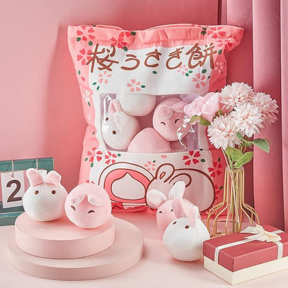 Civaner Cute Plush Pillow Kawaii Room Decor Throw Pillow Removable Stuffed Animal Fluffy Christmas Home Decor Gifts(Bunny)