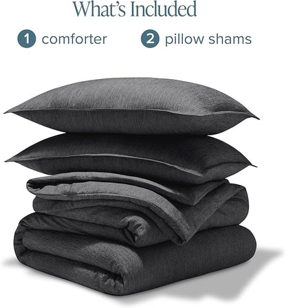 Bare Home Comforter Set - Queen Size - Ultra-Soft - Goose Down Alternative - Premium 1800 Series - All Season Warmth Comforter (Queen, Heathered Grey)