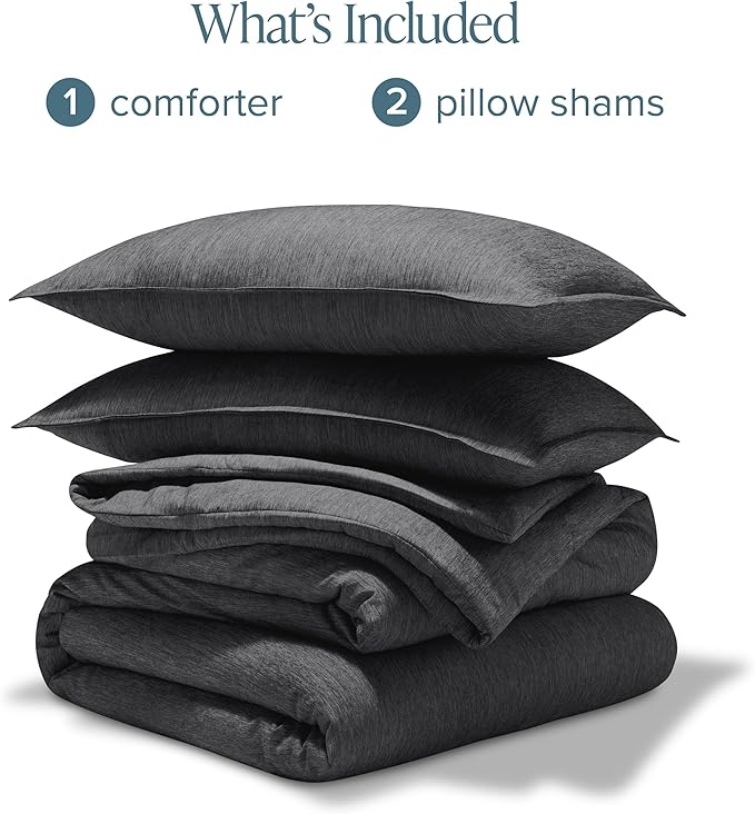 Bare Home Comforter Set - King Size - Ultra-Soft - Goose Down Alternative - Premium 1800 Series - All Season Warmth Comforter (King, Heathered Grey)