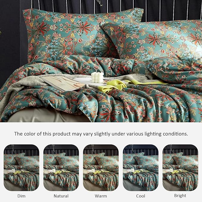 mixinni Farmhouse Boho King Comforter Set - 3 Piece Lightweight All Season Bedding with Fluffy Floral Design, 2 Pillow Shams, Breathable Microfiber for Cozy Bedroom Decor