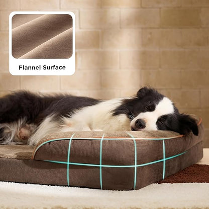 Bedsure L Plus Orthopedic Dog Bed for Large Dogs - Washable Dog Cat Bed Waterproof, L Plus Big Comfort Dogs Couch Sofa with Washable Removable Cover, Pet Bed with Nonskid Bottom, Brown, 38"