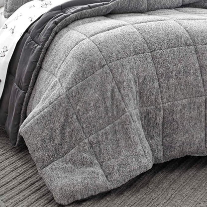 Eddie Bauer - Queen Comforter Set, Microsuede Bedding with Soft Sherpa Reverse, 3 Piece Bed Set with Matching Pillowcases (Sherwood Grey)