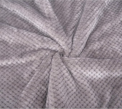 DW-Flint Gray Plush Fleece Receiving Blanket for Dog, Cat, Couch, Sofa, Travel and Outdoor, Camping (32" x 40")