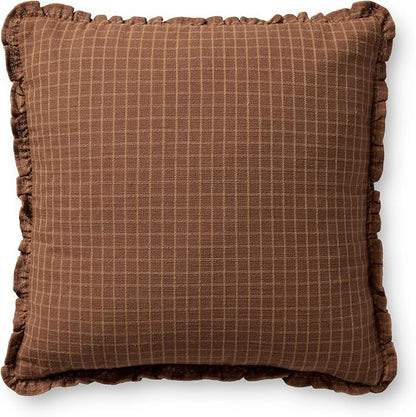 Loloi Chris Loves Julia Dinah Collection PCJ0012 Chestnut 18'' x 18'' Cover Only Pillow