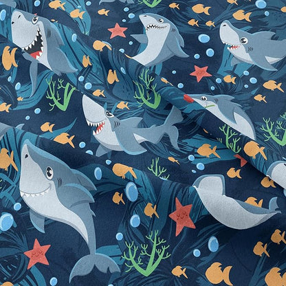 Tailor Shop Shark Bedding Sets King Size,Shark Comforter Sets for Boys Kids Teens with 2 Pillowcase…