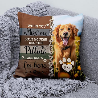 Custom Pet Memorial Throw Pillow (Insert Included), Dog Memorial Gifts For Loss Of Dog, Pet Pillows Photo, Pet Loss Gifts Sympathy Gifts For Pet, Pillow Case Cover, Square Pillow, Photo Pillow