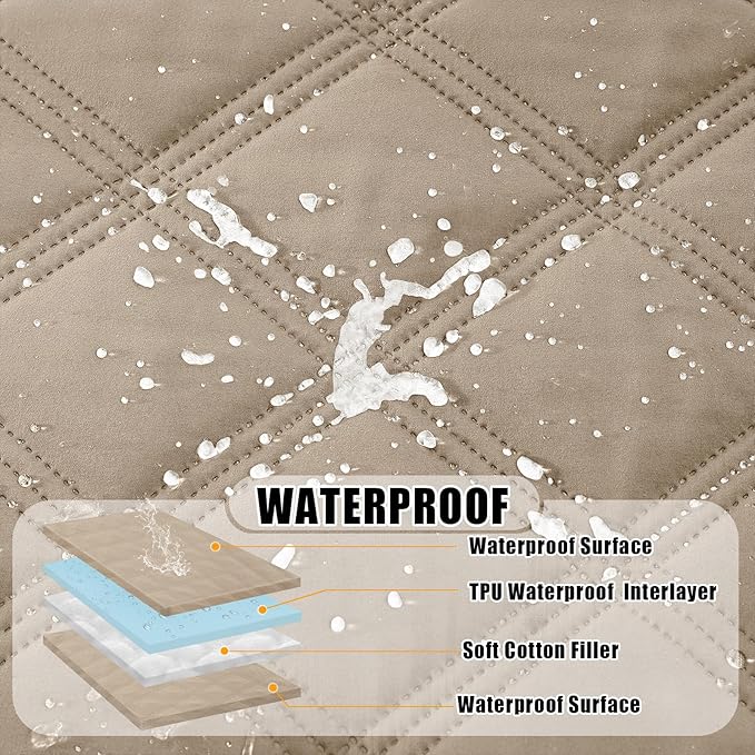 Smiry Waterproof Dog Bed Cover Blanket 52x82, Soft Reversible Pet Blanket, Washable Leakproof Cats Dogs Couch Cover for Sofa, Couch, Furniture, Taupe/Taupe