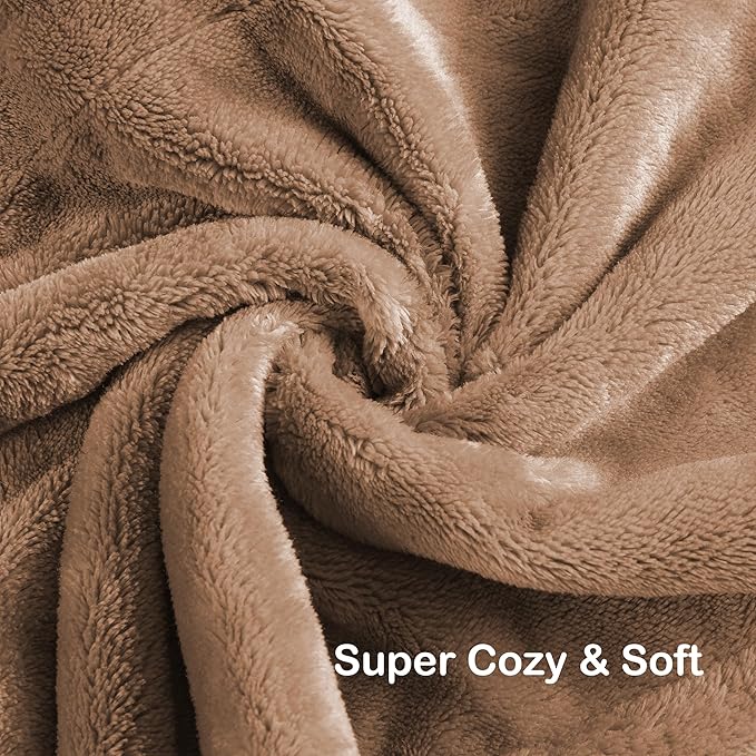 Electric Heated Blanket Full Size 72"x84",Fast Heating Throw, Soft Plush Microplush for Bed & Couch, 10 Hours Auto Off & 4 Heating Levels, Machine Washable, Gifts for Grandma & Family-Dark Camel