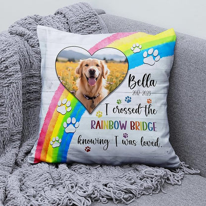 Custom Pet Memorial Throw Pillow (Insert Included), Photo Pillow, Pet Loss Gifts Sympathy Gifts For Pet, Pet Memorial Pillow Cover, Pillow Pet Dog, Dog Memorial Gifts For Loss Of Dog, Square Pillows