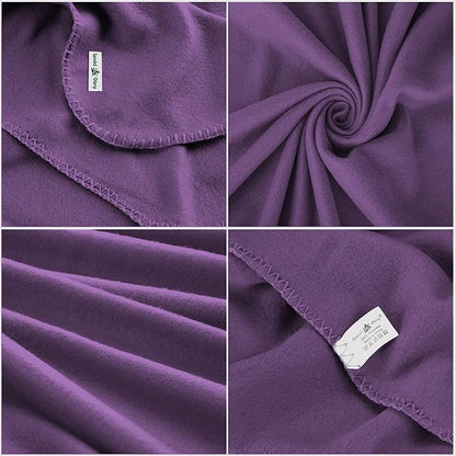 Fleece Throw Blanket Set Bulk for Travel Kids Outdoor Wedding Pet (Purple, Pack of 6 50x60 Inches)