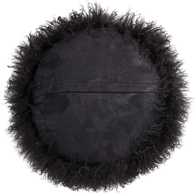 SARO LIFESTYLE Mongolian Lamb Fur Poly Filled Throw Pillow