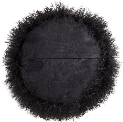 SARO LIFESTYLE Mongolian Lamb Fur Poly Filled Throw Pillow