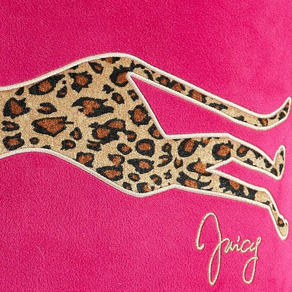 Juicy Couture Reversible Velvet Cheetah Pillow, 18" x 18" Decorative Pillow, Hot Pink
