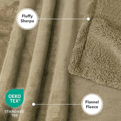 PetAmi Waterproof Dog Blanket for Queen Bed Large XL Dog Throw for Couch Cover Leakproof Furniture Protection, Sherpa Fleece, Reversible Soft Washable 90x90 Taupe Taupe