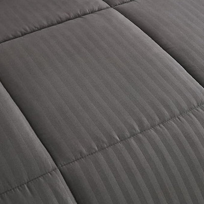 Sweet Home Collection 6 Piece Bed in a Bag with Dobby Stripe Comforter, Sheet Skirt, and Sham Set, Twin, Gray (Pack of 4)