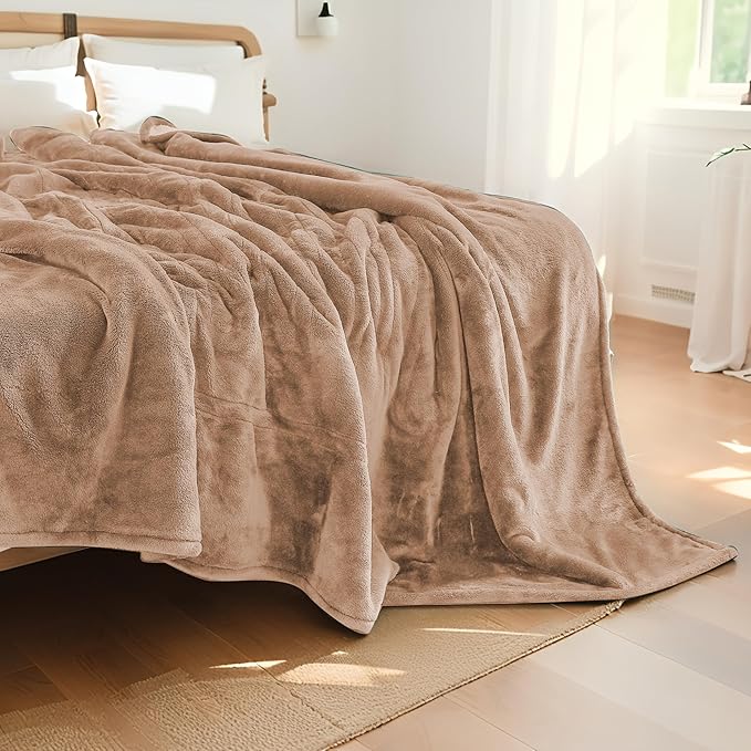 Electric Heated Blanket Full Size 72"x84",Fast Heating Throw, Soft Plush Microplush for Bed & Couch, 10 Hours Auto Off & 4 Heating Levels, Machine Washable, Gifts for Grandma & Family-Dark Camel