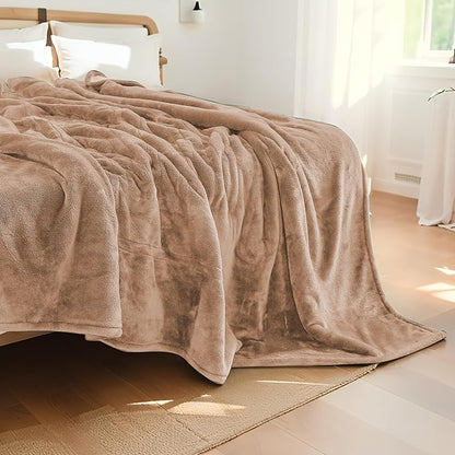 Electric Heated Blanket Full Size 72"x84",Fast Heating Throw, Soft Plush Microplush for Bed & Couch, 10 Hours Auto Off & 4 Heating Levels, Machine Washable, Gifts for Grandma & Family-Dark Camel