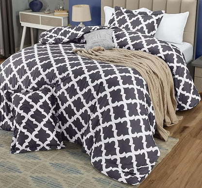 King Comforter Set 3 Piece Grey by Utopia Bedding, Printed Comforters King Size, Bedding Comforters Sets, Down Alternative Soft Bed Set, 1 Comforter (90 x 102 inches) 2 Pillow Shams (20 x 36 inches)